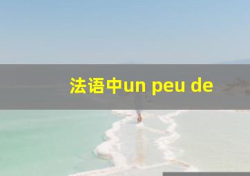 法语中un peu de